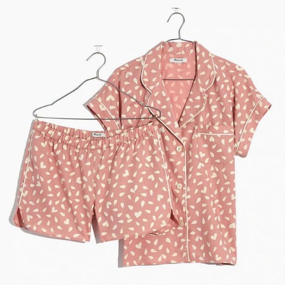 Madewell Bedtime Pajama Set in Petal Hearts - Picture 10 of 10
